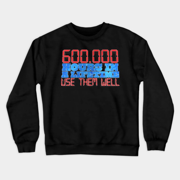 600.000 Hours in a Lifetime - Lex Fridman Twitter Quote Fan Design Crewneck Sweatshirt by Ina